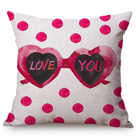 Pink Love Expression Girl The Inner Purest Love Story Simple Room Decorative Cushion Cover Cotton Linen Sofa Throw Pillow Cover K116-2