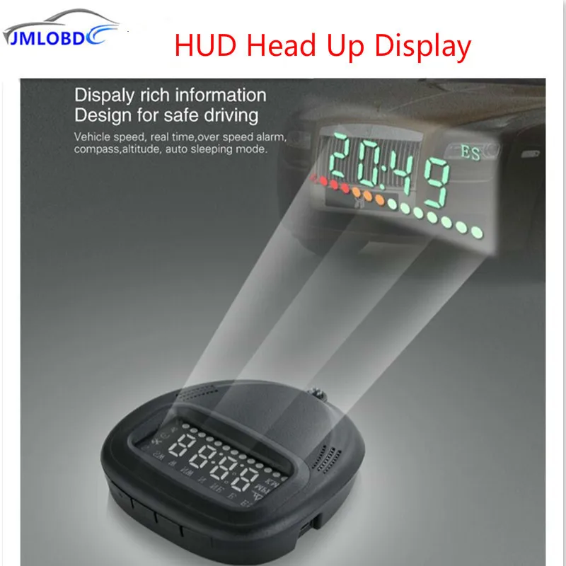 

A1 digital Worldwide HUD 2.0 inch GPS Car Head Up Display Speedometers Dashboard Driving Time Kilometers Windshield Projector