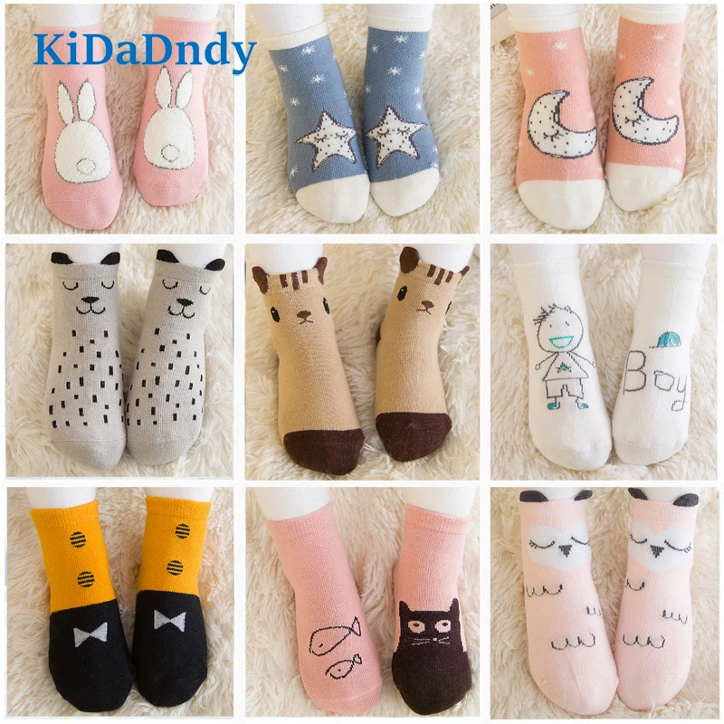 

KiDaDndy Baby Socks Lot Dot Dispensing Non - Slip Spring Autumn Girl Children Socks New Cartoon Baby Floor Baby socks LL128R
