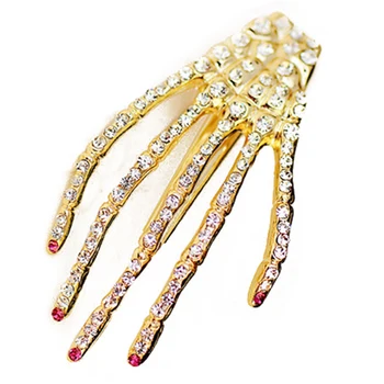 

YOST-Punk Rock Devil Skeleton Hand Claw Hair Clip (Gold,1pc)