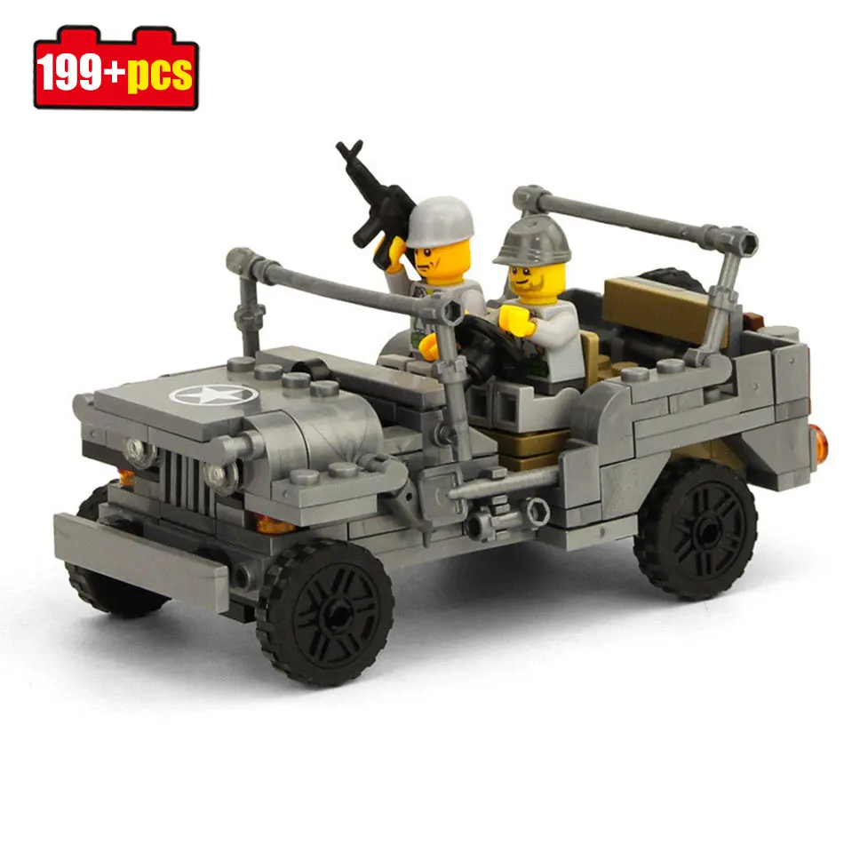 

199pcs Legoings War Military Jeep Soldiers Patrolling Building Blocks Toy Kit DIY Educational Children Birthday Gifts