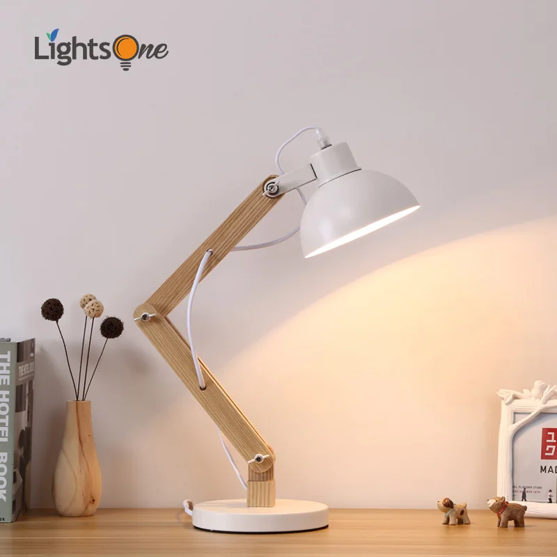 Nordic Creative Personality Bedroom Student Desk Lamp Wood Folding