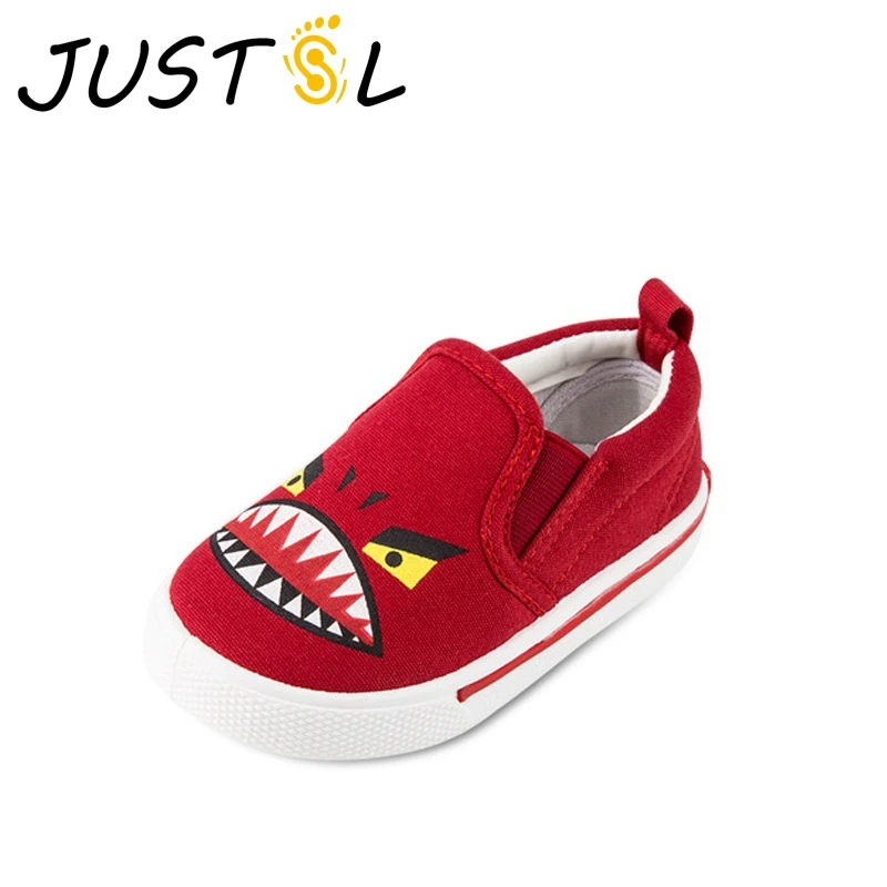 

JUSTSL 2017 Autumn cartoon kids monster style casual shoes children's canvas shoes baby boys girls toddler shoes