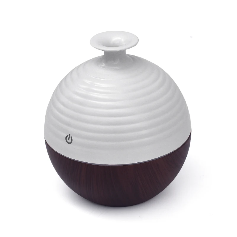 

USB Ultrasonic Humidifier 130ml Aroma Diffuser Essential Oil Diffuser Aromatherapy mist maker with 7 color LED Light Wood grain