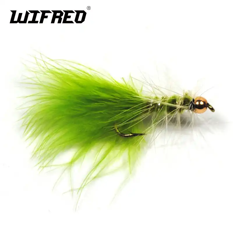 Wifreo 10PCS 8 Brown Hackle Golden Rib Herl Peacock Nymph Spinner