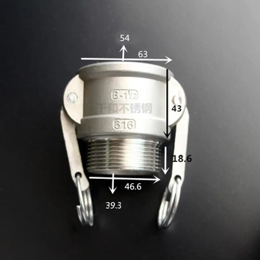 1 1/2 &quotBSPT Male x Socket Type B Camlock БЫСТРОРАЗЪЕМНАЯ муфта 304 Stianless кулачковая канавка для