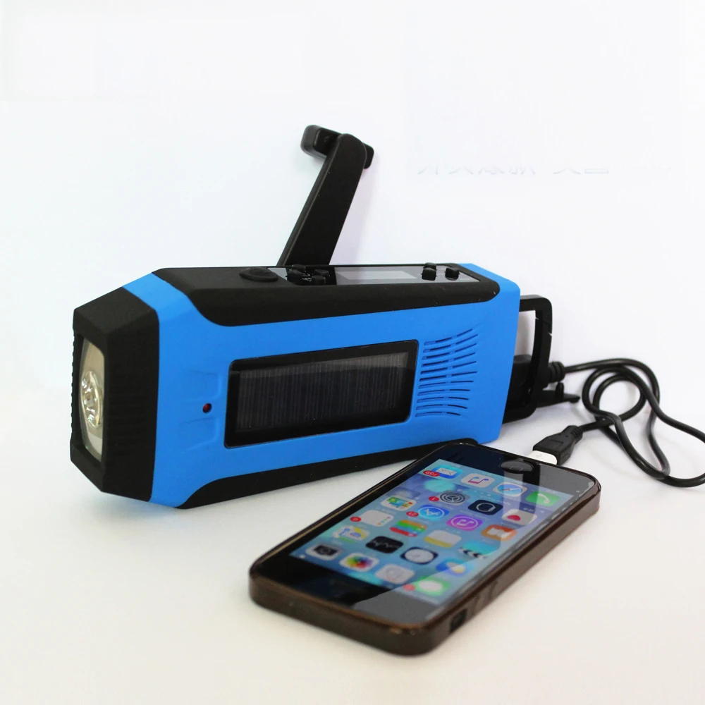 

Hand Crank Radio AM/FM/WB Solar Radio Phone Emergency Charger Auto Scan LCD Display