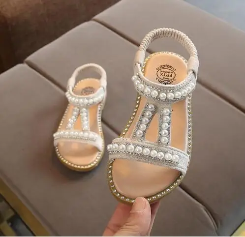 

Girls Sandals Summer Kids Shoes Pearl Princess Shoes Sandals For Baby Girls Crystal Single Princess Shoes Sandals