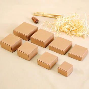 

50PCS Cowhide paper box compound gift box small Western point box handmade soap food jewelry box