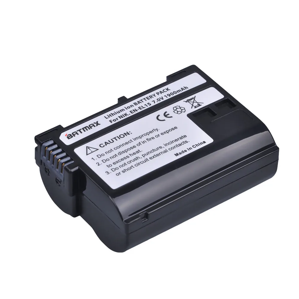 Billig Batmax 1900 mAh EN EL15 ENEL15 EN EL15 Decodiert Kamerabatterie für Nikon DSLR D600 D610 D800 D800E D810 D7000 D7100 D7200 V1