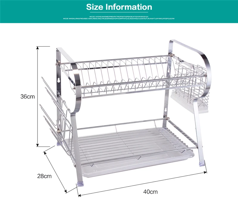 MICOE сушилка для посуды с держателем для столовых приборов и подстаканником 2 уровня тарелка для овощей нож вилка палочки для еды стеллаж для хранения H-WDT2001