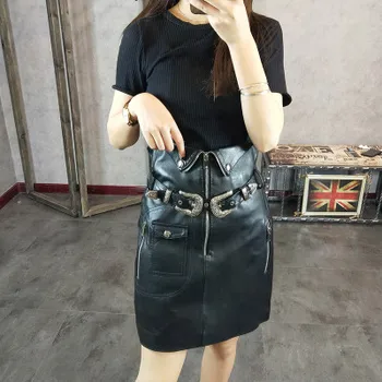 

2019 New Fashion Genuine Sheep Leather Skirt Y3