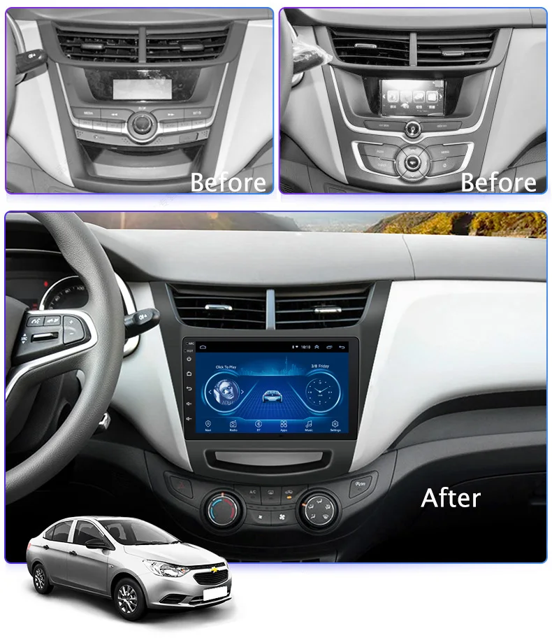  Super Slim Touch Screen Android 9.1 radio GPS Navigation for Chevrolet SAIL 2015-18 headunit tablet