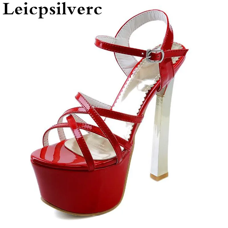 

The new summer super sexy women high-heeled sandals thick bandage catwalk shoes