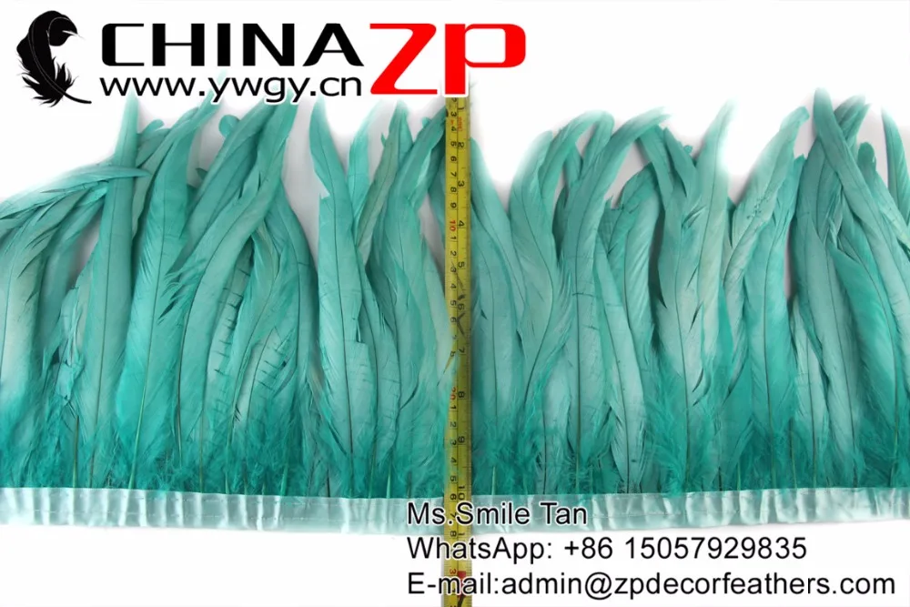 3-1 Aqua Green Rooster Coque Feather Trim (3)