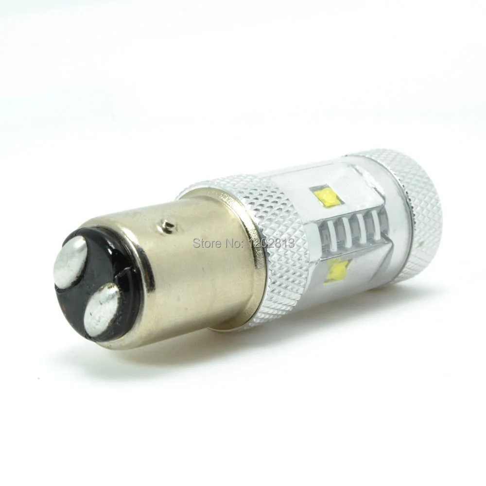 

Free shipping 2Pcs 30W LED P21/4W 566 BAZ15D 7225 White/Red Autobirnen Signal Brake Indicator Light Bulb Dual Filament 12-24V