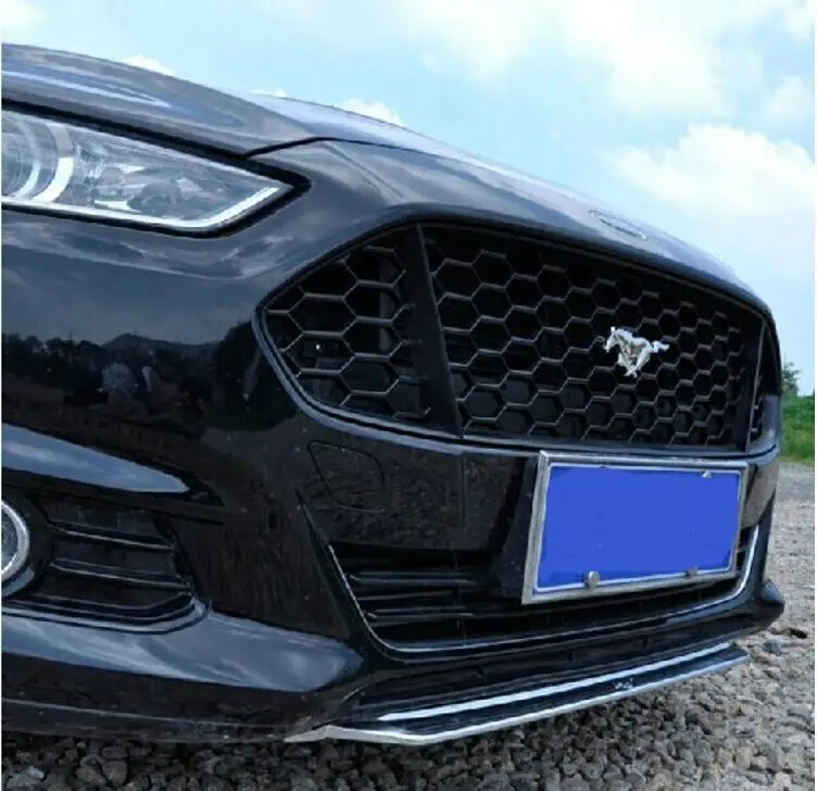 

Black Primer Car Front bumper Mesh Grille Grills Cover For Ford Mondeo/ Fusion 2013 2014 2015 2016 Mustang Style By EMS