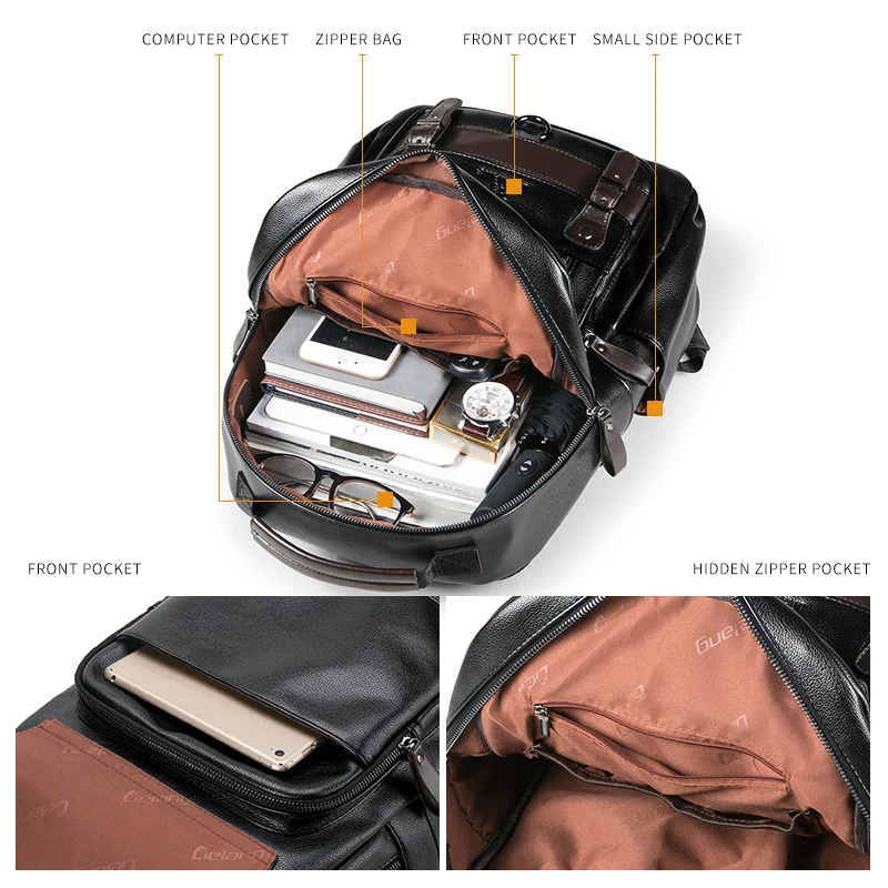 LIELANG Mochila de los hombres Mochila Masculina de los hombres de moda tendencia de gran capacidad de ocio juvenil de viaje en negro de cuero bolso de la computadora de los hombres LIELANG Mochila de los hombres Mochila Masculina de los hombres de moda tendencia de gran capacidad de ocio juvenil de viaje en negro de cuero bolso de la computadora de los hombres