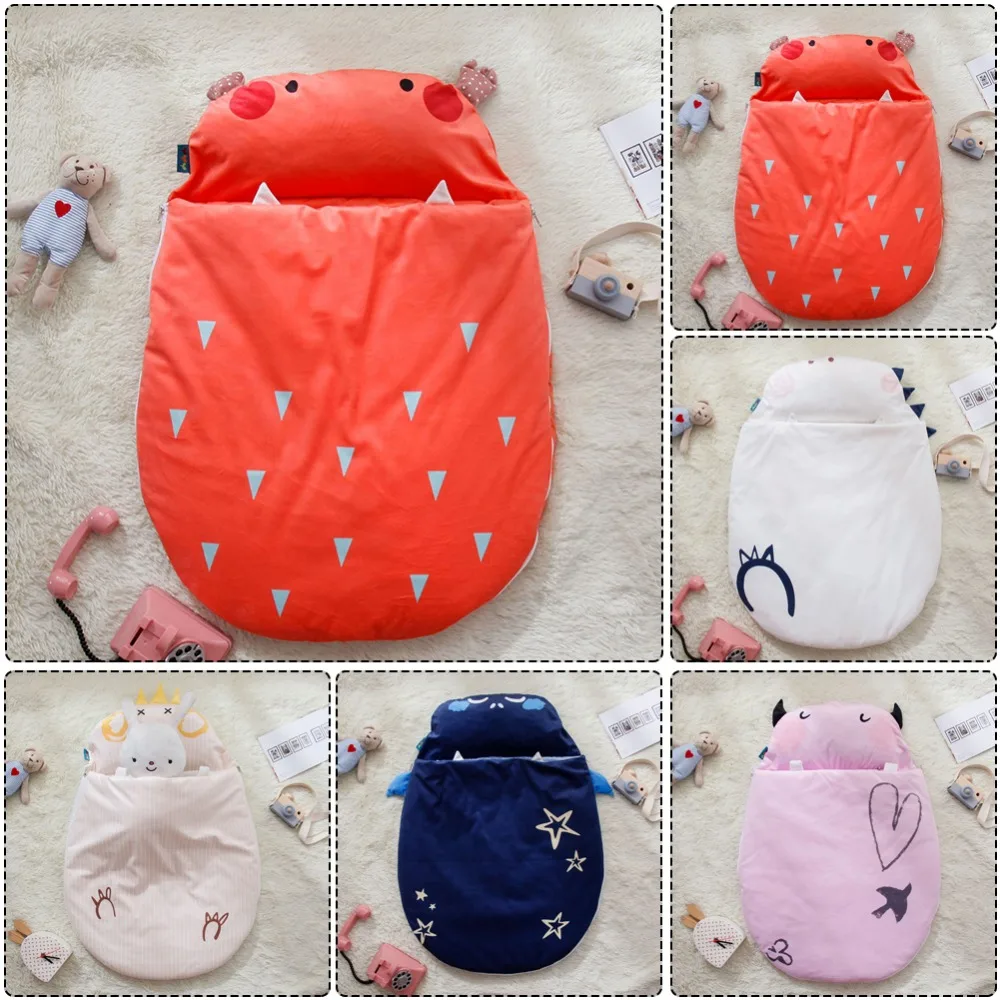 

Baby Sleeping Bag Anti-kicking Portable Travel Baby Sleeping Bag Bear Design Blanket Cartoon Cotton Thickness Outdoor Baby Quilt