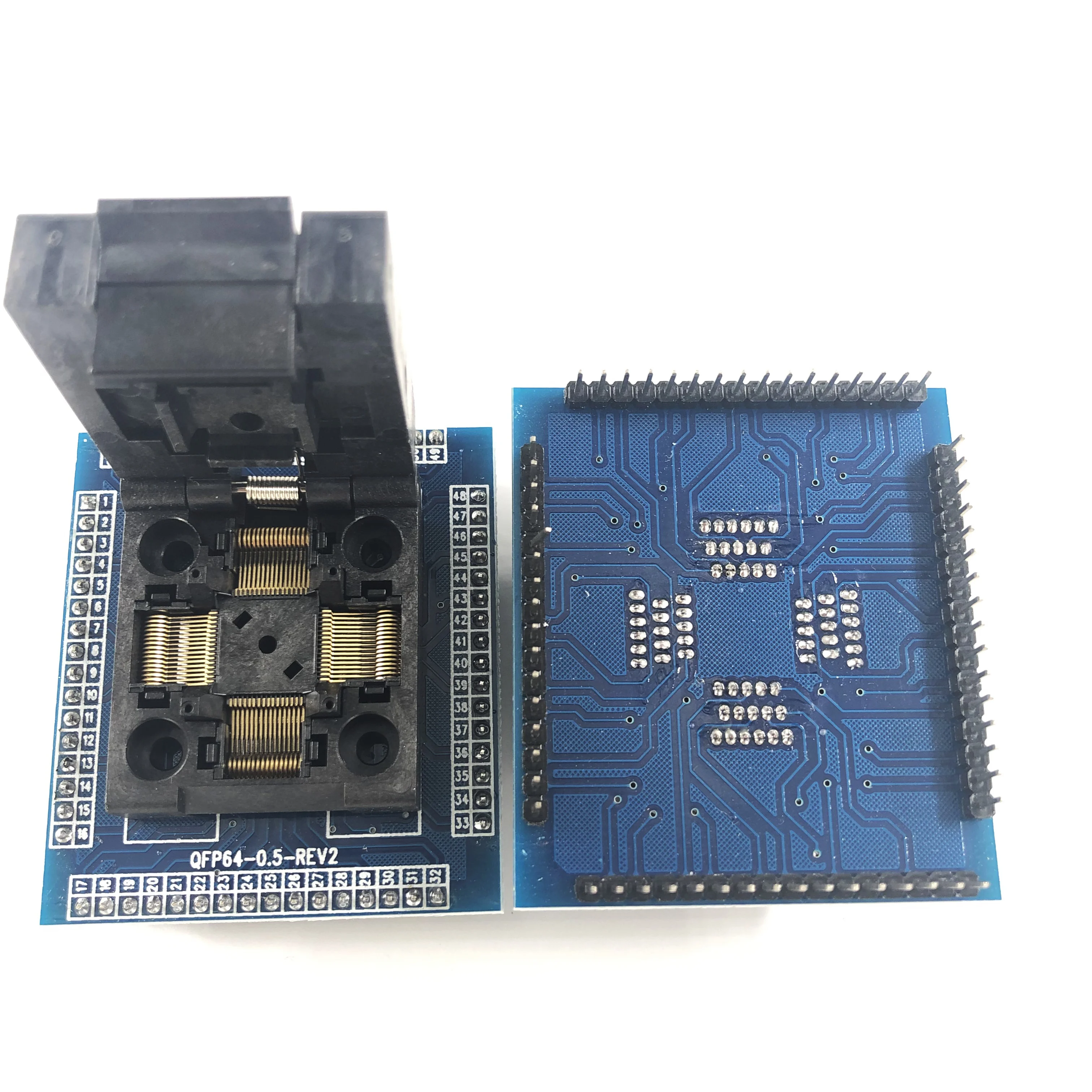 QFP64 PQFP64 TQFP64 0.5mm Pitch 10x10 mm IC Test Socket Adapter Programmer 