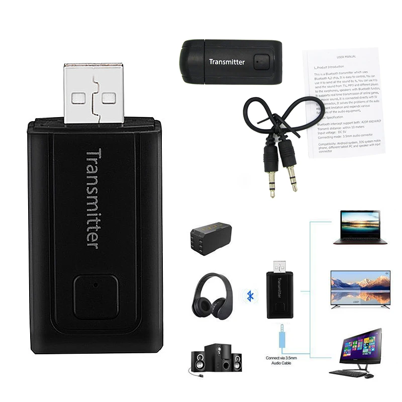 

Bluetooth Wireless Transmitter Receiver Mini Bluetooth Audio Transmitter for MP3 MP4 TV PC Phone Y1X2 Stereo Audio Music Adapter