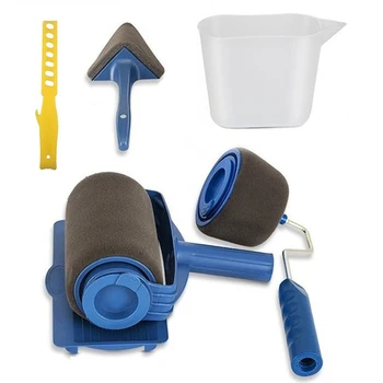 

Paint Runner Pro Roller Brush Handle Tool Flocked Edger Office Room Wall Painting Home Garden Tool Roller Paint Brush+stir stick