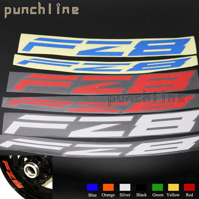 

Fit For YAMAHA FZ 8 FZ8 Motorcycle Front & Rear CUSTOM INNER RIM DECALS WHEEL Reflective STICKERS STRIPES
