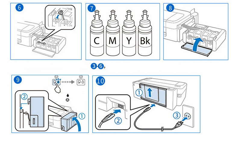 CK 6 цветов пополнения чернил для Epson L800 L801 L805 L810 L850 L1800 L111 P50 T50 T6731-T6736 T6741 T6742 T6743 T6744 T6745 674