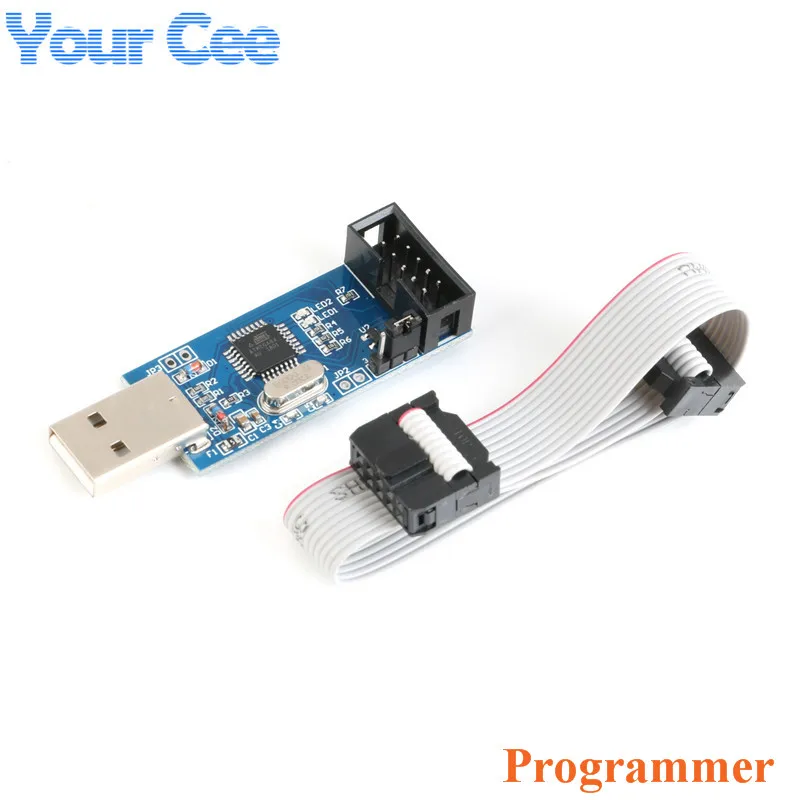 Программатор USBASP USBISP AVR USB ISP ASP ATMEGA8 ATMEGA128 Поддержка Win7 64 10Pin модуль провода к 6 Pin