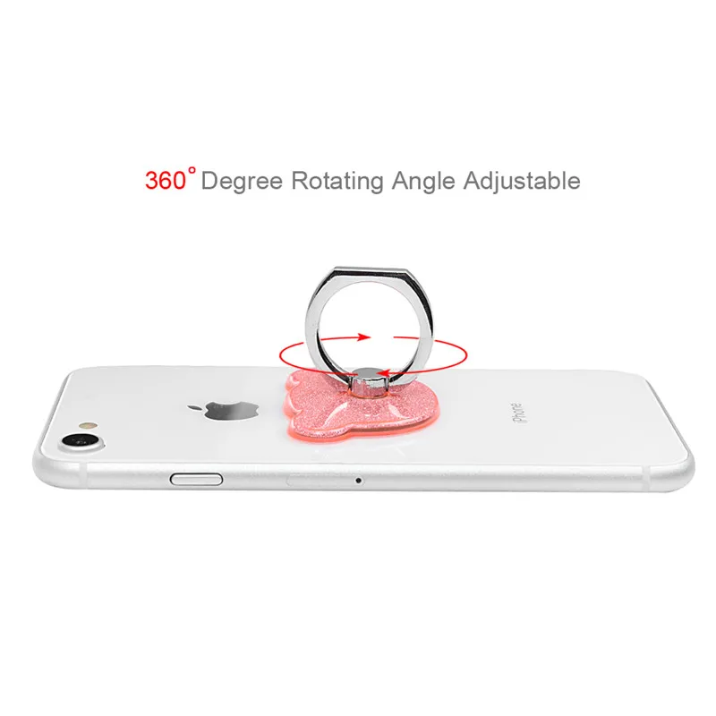 TURATA Bling Little Bear Mobile Phone Stand Holder Universal For iPhone Samsung Sony Huawei LG 360 Degree Finger Ring Holder