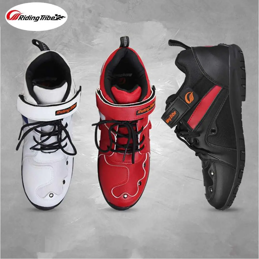 

Men Woman Motorcycle Riding Microfiber Leather Anti-skid Anticollision Boots Wear-resistant Foot Protective Racing Shoes A006