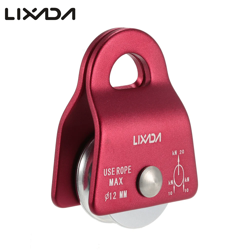 Lixada 20kN Bearing Mobile Micro Pulley Max Rope 12in for Rigging Arborist Mountaineering Rope Climbing Rappelling Survival Kit