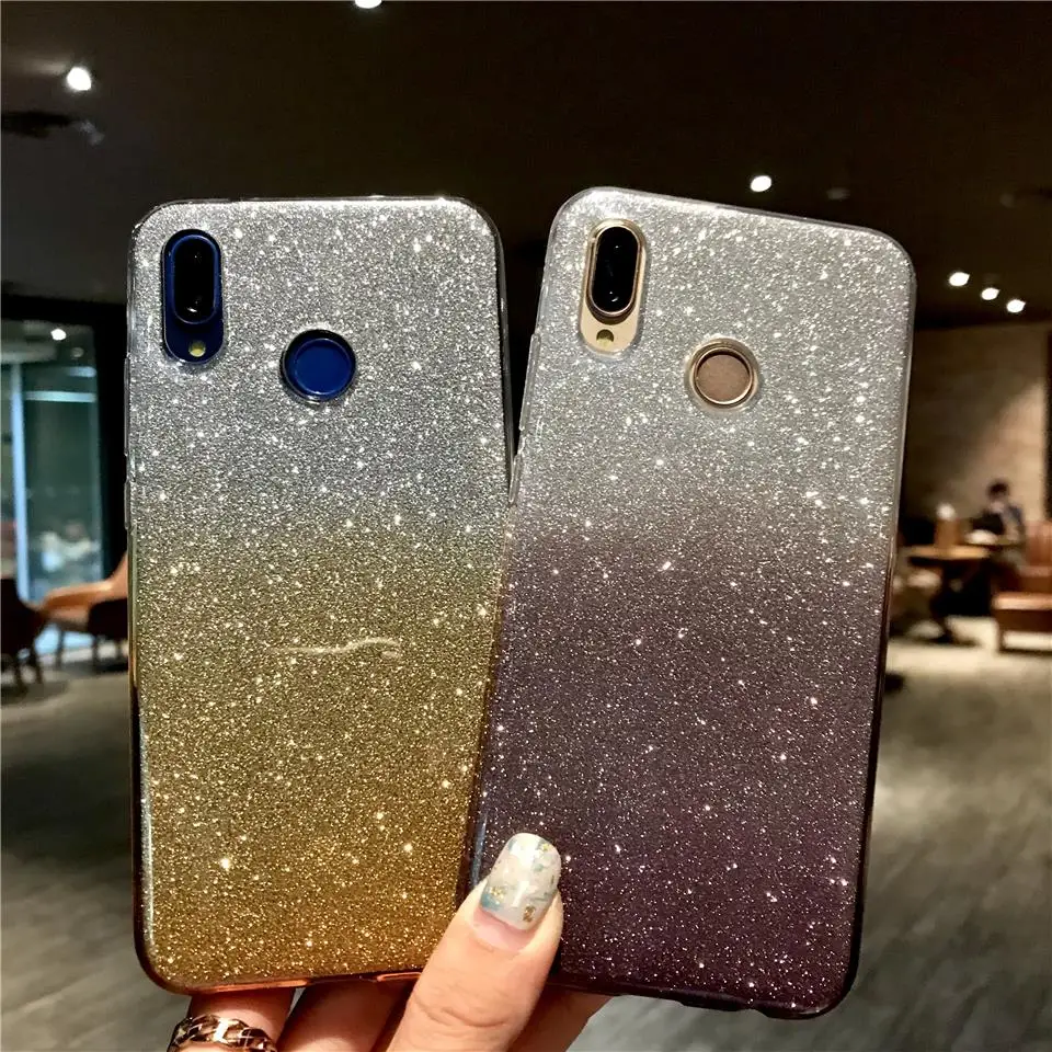 Glitter Rainbow Silicone Case For Huawei P20 Lite P10 Mate 20 10 9 8 Honor 7X 6X 6A Cover TPU iphone X XR XS MAX 6 6s 7 Plus |