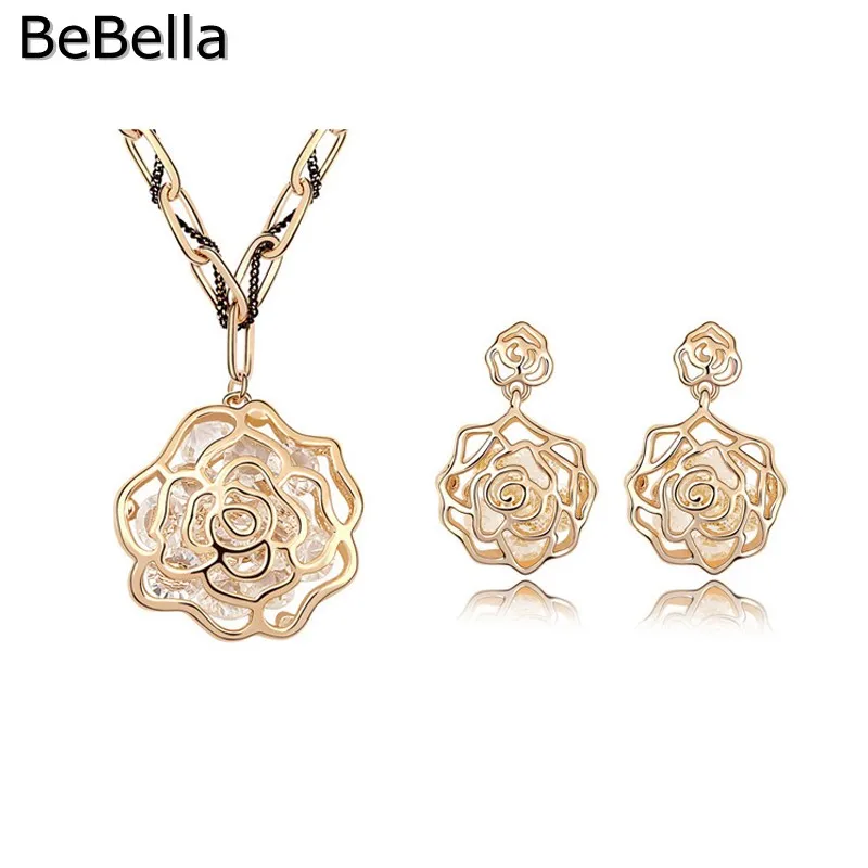 

BeBella Fashion flower jewelry sets crystal necklace set for women gift