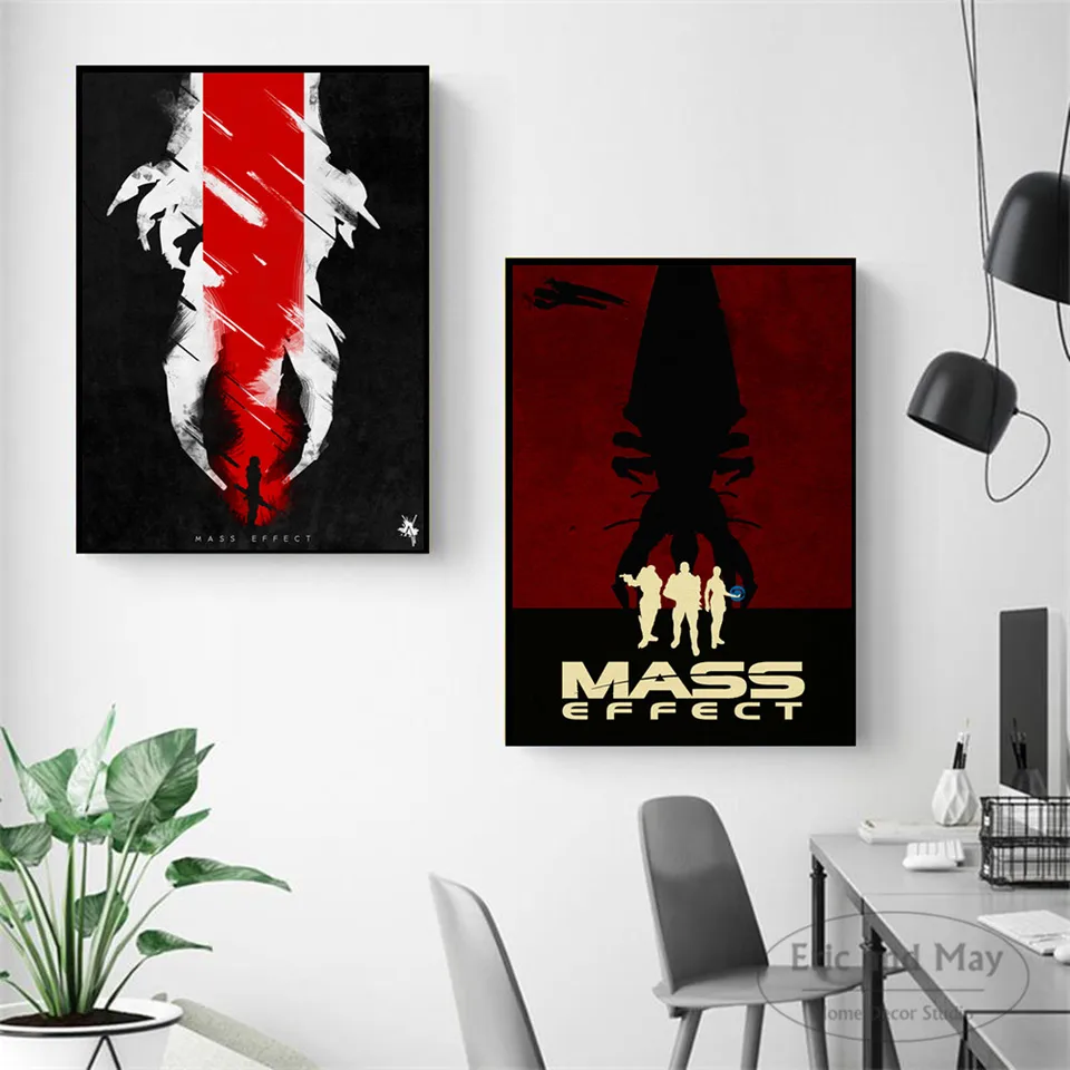 Mass Effect Vintage Minimalist Art Canvas Art Print Painting Modern Wall Picture Home Decor Bedroom Decorative Posters No Frame
