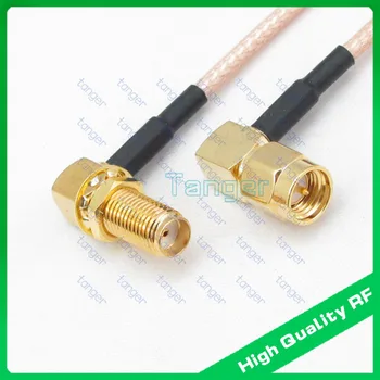 

high quality SMA female jack to SMA male plug double right angle 90 degree 20in 50cm RF Coaxial Pigtail Jumper cable RG316 cable