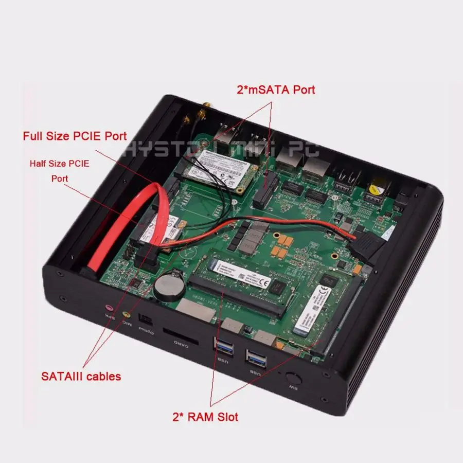 Hystou безвентиляторный мини ПК i7 4650U Windows 10 Pro двойной LAN компьютер 2 HDMI WIFI|Мини ПК| |