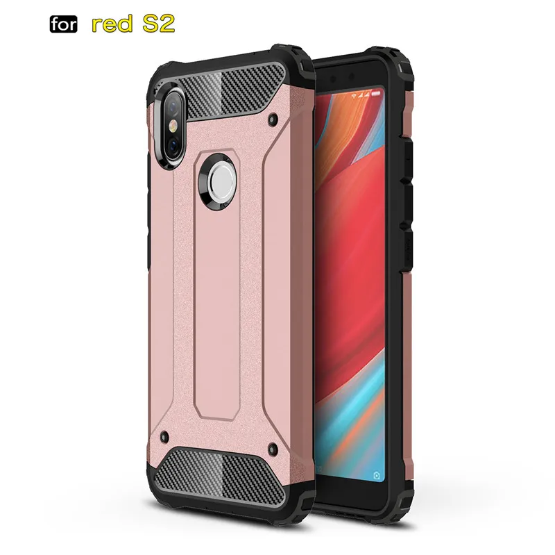 

For Xiaomi Redmi S2 Phone Case Hybrid PC TPU 2in1 Back cover For Redmi Y2 Silicone Shockproof Silm Hard Tough Rubber Armor Coque