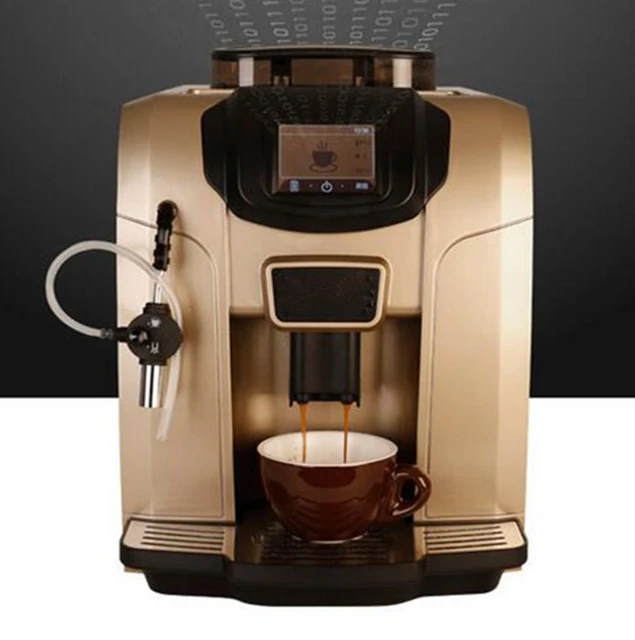 Buy Gold color One touch Commerical heat system Fully automatic LCD espresso