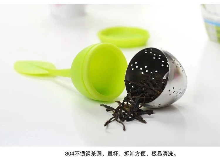 100 шт. Еда силикона и Нержавеющая сталь листьев Чай листьев Фильтр Травяные специи для заварки Чай фильтр