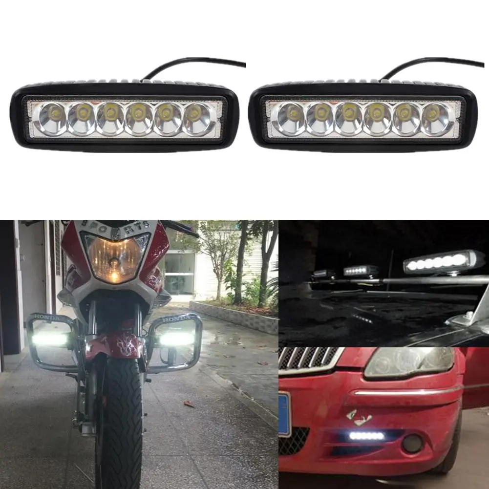 

Waterproof 2pc 18W Flood LED Light Work Bar Lamp Driving Fog Offroad SUV 4WD Car Truck Sports Light