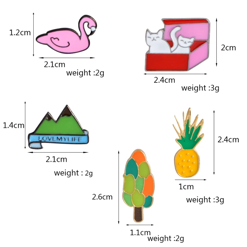 Qihe ювелирные изделия 9 шт./компл. ананас мягкие напитки, лебедь медведь кошка "LOVEMYLIFE" дерево брошь булавки значок воротник и сумка декоративные аксессуары