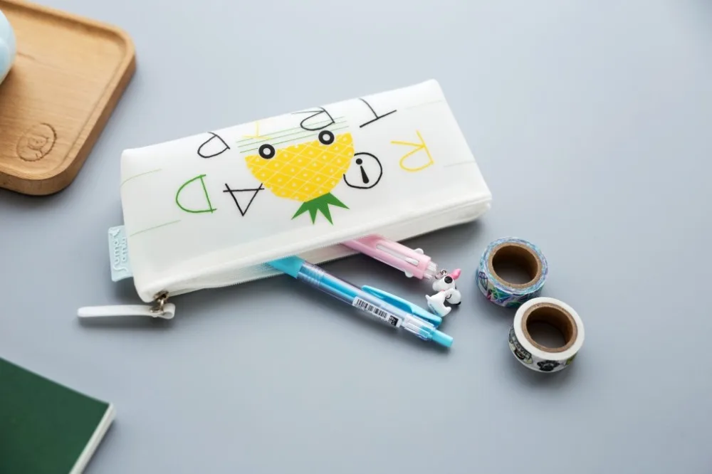 Cute Kawaii Pencil Case Silicone Cartoon Fruit PenBox Zipper Pencil Bag for Student Gift School Pencil Pouch Stationery Supplies (41)