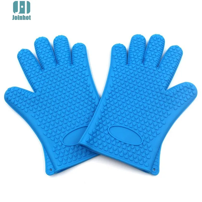 Home Barbecue Silicone Heat Holder Gloves Cotton Kitchen Oven Mitts Cook Resistant Glove Microwave Accessories