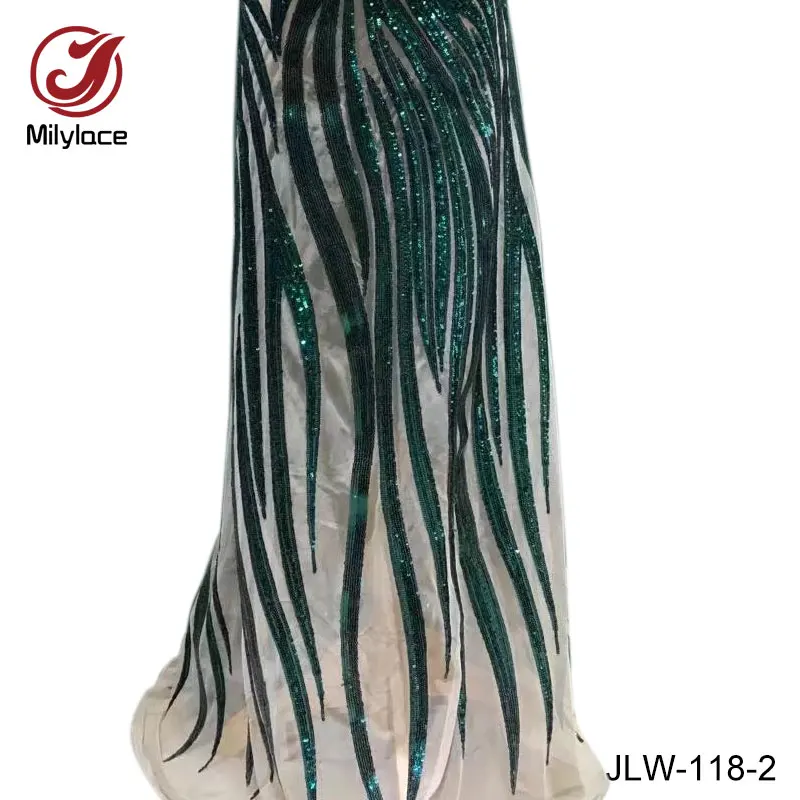 12 일 사용 가능한 색상 나이지리아 프렌치 레이스 드레스 패브릭 독특한 디자인 스팽글 레이스 패브릭 파티 드레스 / 웨딩 드레스 소재 JLW - 118