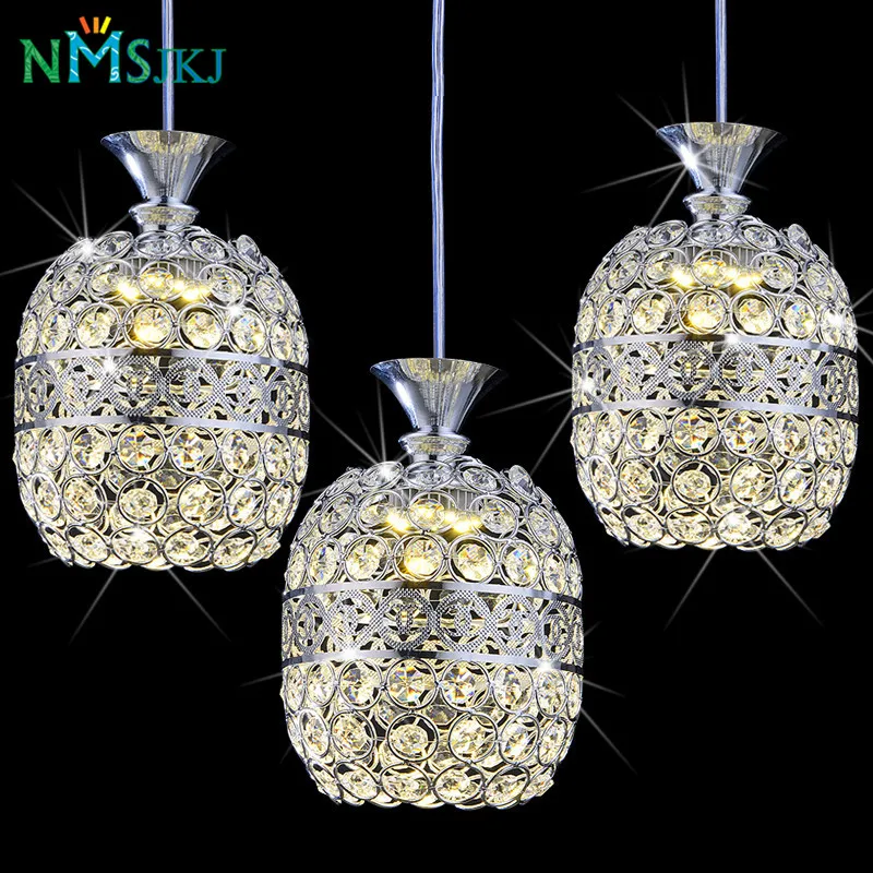

Modern LED Iron Crystal Pendant Light Creative Simple Style Living Room Dining Room Lamp Bedroom