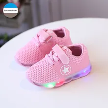 Светодиодный свет детская повседневная обувь для мальчиков и девочек модная обувь для новорожденных мягкая подошва обувь с подсветкой детские кроссовки для малышей