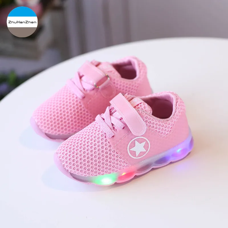 

2018 LED lighted baby casual shoes boys and girls fashion shoes newborn soft bottom shoes illuminated kids sneakers toddler
