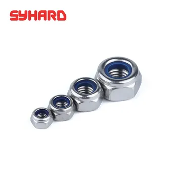 

316 Material M3/M4/M5/M6/M8/M10/M12 50pcs/lots Nylon Self-locking Hex Nuts Locknut Slip Lock Nut