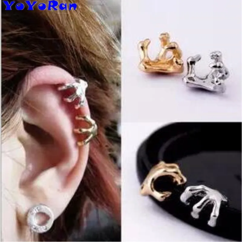 

1 Piece Hyperbole eagle claw clip earrings ear cuff for man and woman bird owl foot claw earring ear hang hook jewelry gift